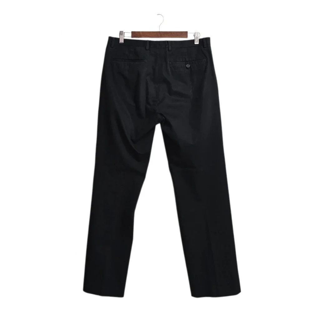Banana Republic Vintage Straight Leg Cotton Blend Dress Pants In Black Sz 32x31